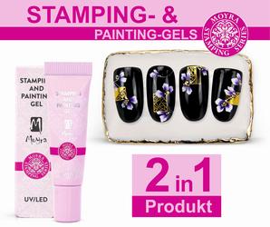 Moyra Stamping und Painting Gel Nr.17 Grey, Stempel-Gel Nr.17 Grey, Painting-Gel Nr.17 Grey, Stamping fürs Nagelstudios und privat, Stamping Sets zum Testen, Stamper und Stamping Platten Nailart, kreative Nail Art für Anfänger